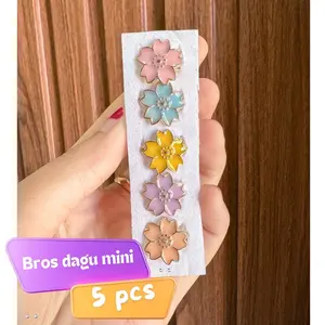 5pcs Bros Dagu Mini Minyak Pastel  bros dagu unik brooch pin hijab peniti jilbab Jarum bros