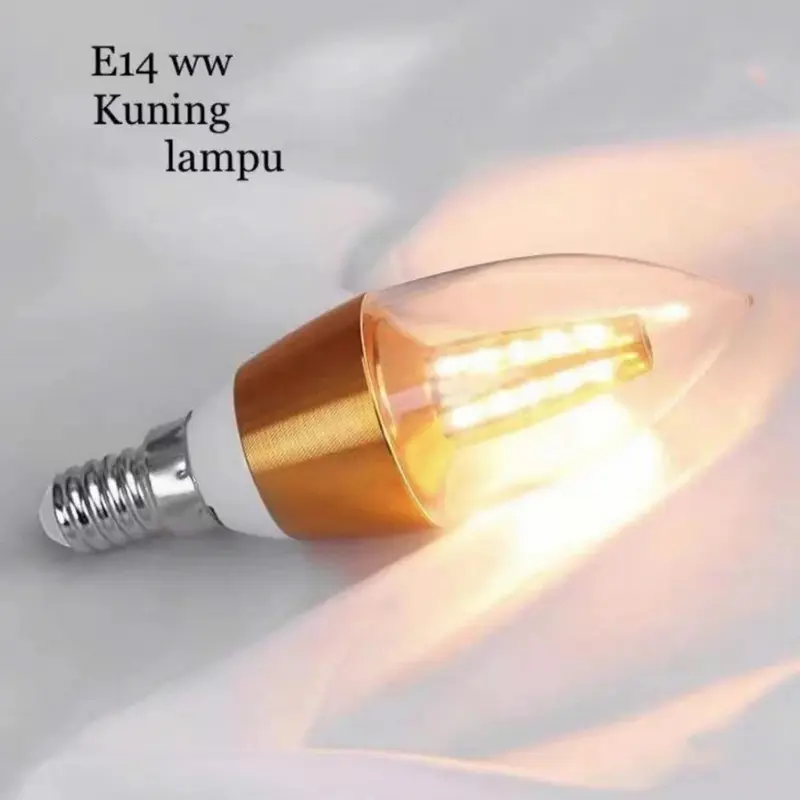 COD Lampu LED Candle 5w kuning jantung jagung 5w lilin 5watt - E14 - E27- Lampu hias Lampu dekor- Putih / kuning White 5