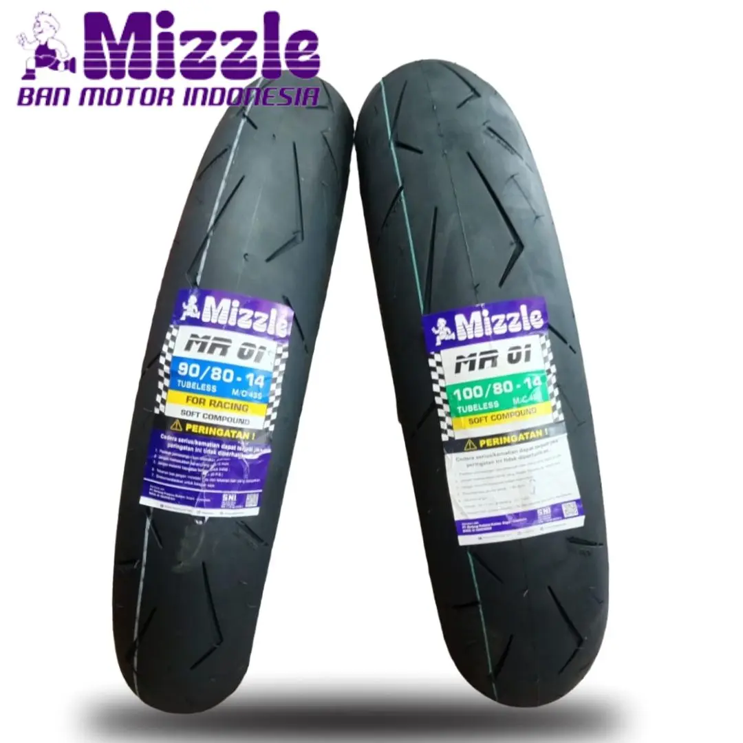 BAN (SOFT COMPOUND) RING 14 MIZZLE MR01 90/80-14 & 100/80-14 TUBELES MOTOR BEAT,VARIO,SCOOPY Motorcycle