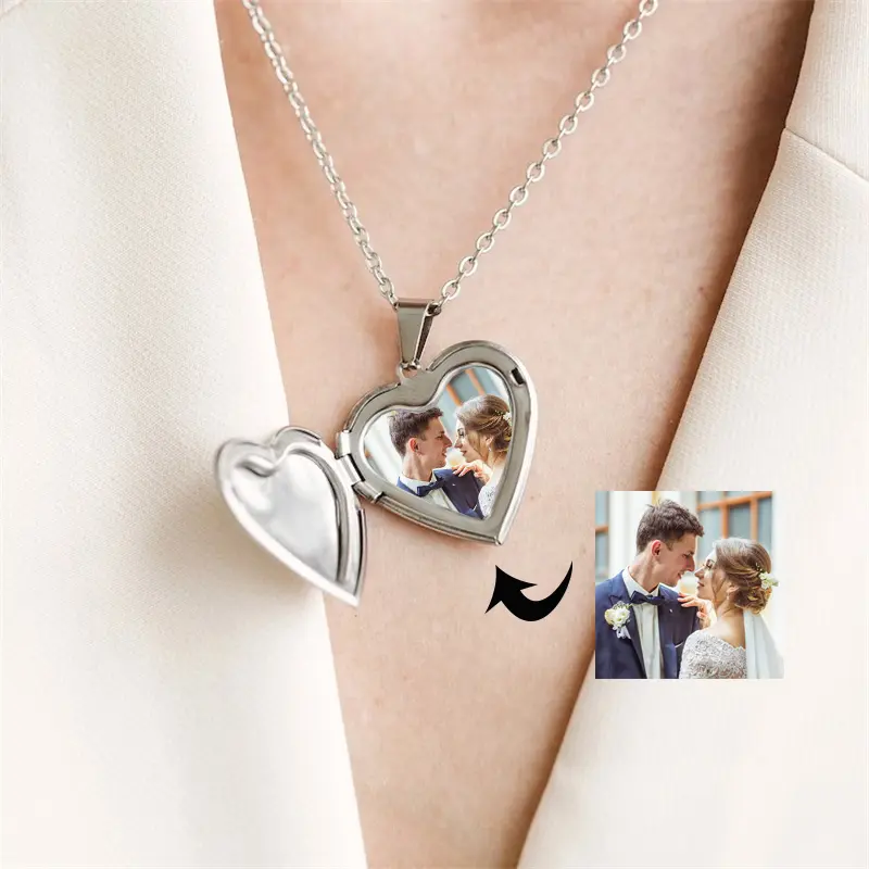 Heart locket • Locket necklace with photo • Photo necklace • Custom dog necklace • Dog memorial necklace • DIY Photo locket personalized jewelry