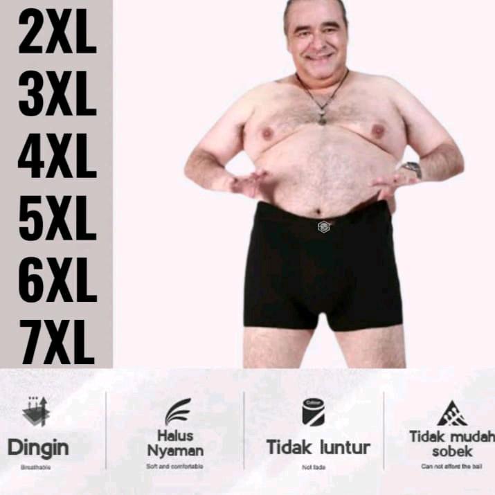 isi 5 PCS Celana Dalam Boxer Jumbo/Celana Boxer Pria Jumbo/CD Boxer Besar Nyaman Dewasa Katun 1