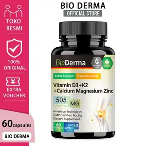 Vitamin D3K2(10000)+CaMgZn, dukung tulang kuat, tingkatkan penyerapan kalsium, hasil maksimal 60 kapsul
