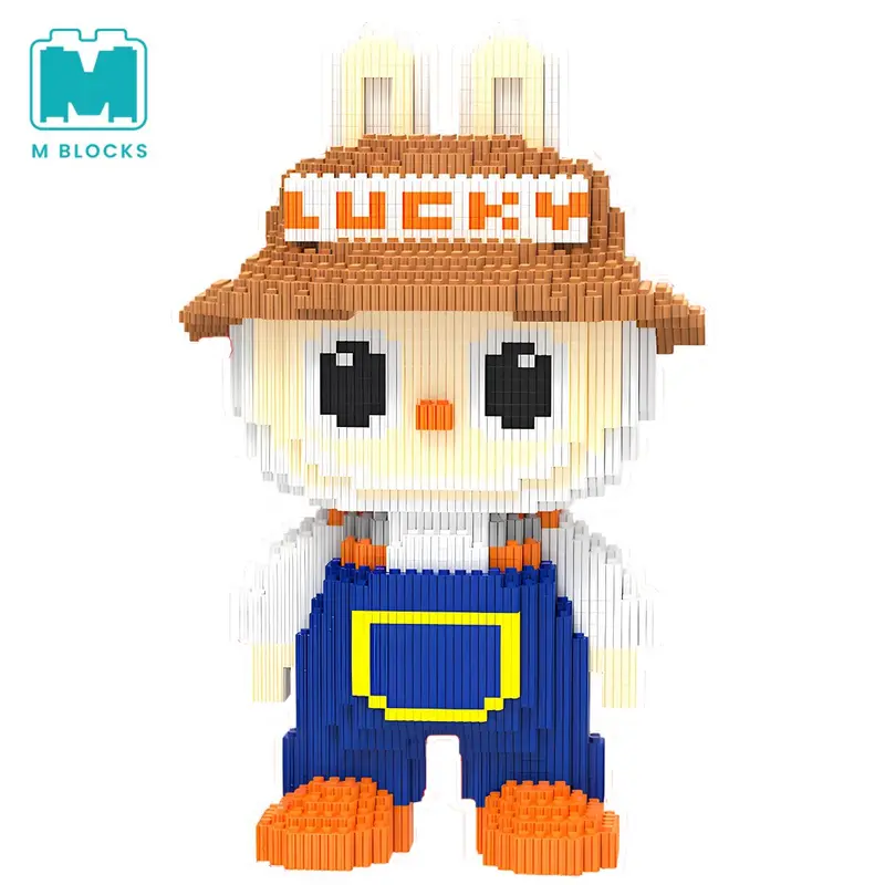 Mblocks Mainan Nano Blocks The Monster Exciting Labubu Toffee Series 3D Model DIY Bricks Magic Block Anime Figure Dekorasi Hiasan Karakter Animasi, Hadiah Kado Anak   Blok Toys Plastik puzzle  bricks skarakter 3