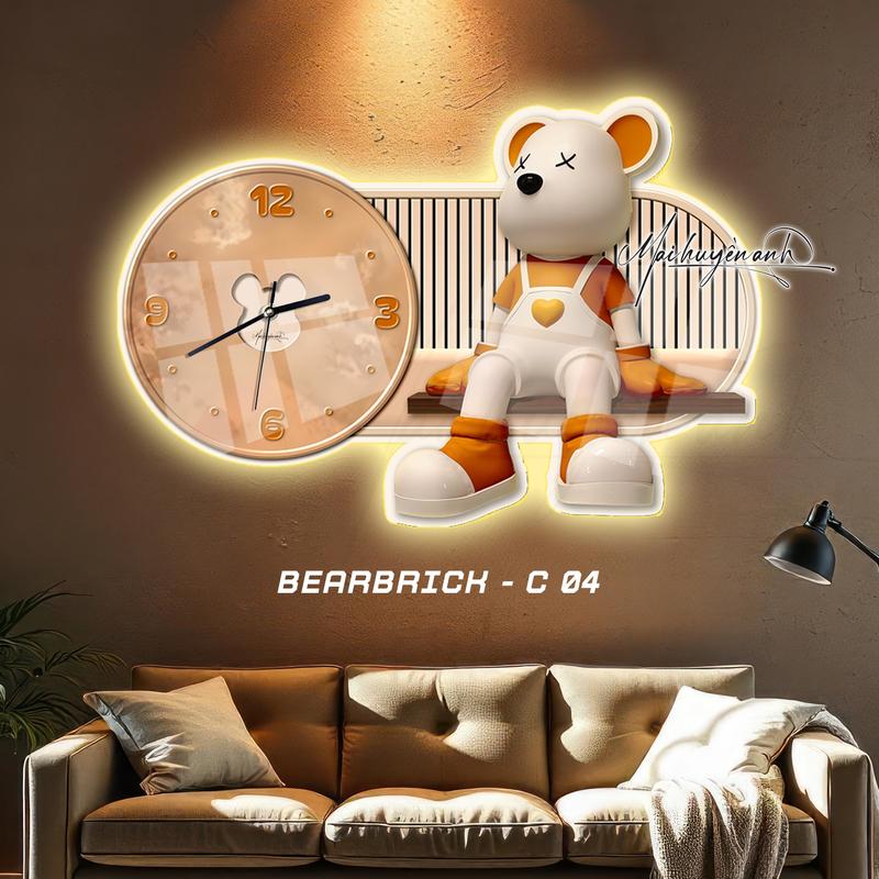 Đồng hồ - GẤU BEARBRICK - Trang trí decor phòng, đồng hồ trang trí nhà cửa, quà tặng, đồng hồ treo tường. 3
