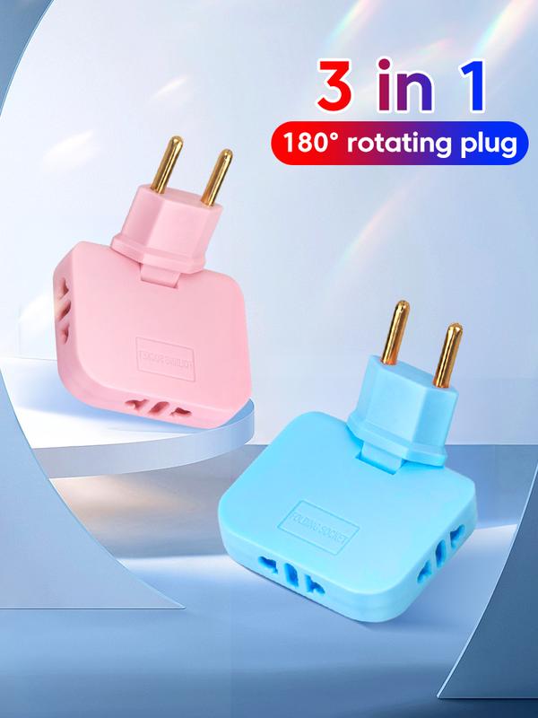 Ổ cắm có thể xoay 180 độ, Bộ chuyển đổi phích cắm EU 3 trong 1, Bộ chuyển đổi phích cắm EU 4,8MM / 4,0MM, Phích cắm mở rộng EU du lịch, Nhiều phích cắm, Ổ cắm bộ điều hợp ổ cắm không dây mỏng 7
