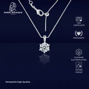 [PROMO] OS5-MN02 Kalung Wanita Moissanite 2 Carat Henri Moissan Star Permata 5 Layer Platinum Garansi 1 Tahun Berkualitas Tinggi High Quality Anti Luntur Karat Berubah Warna Aksesoris Perhiasan Cincin Nikah Permata VVS1 Elegan Free Box