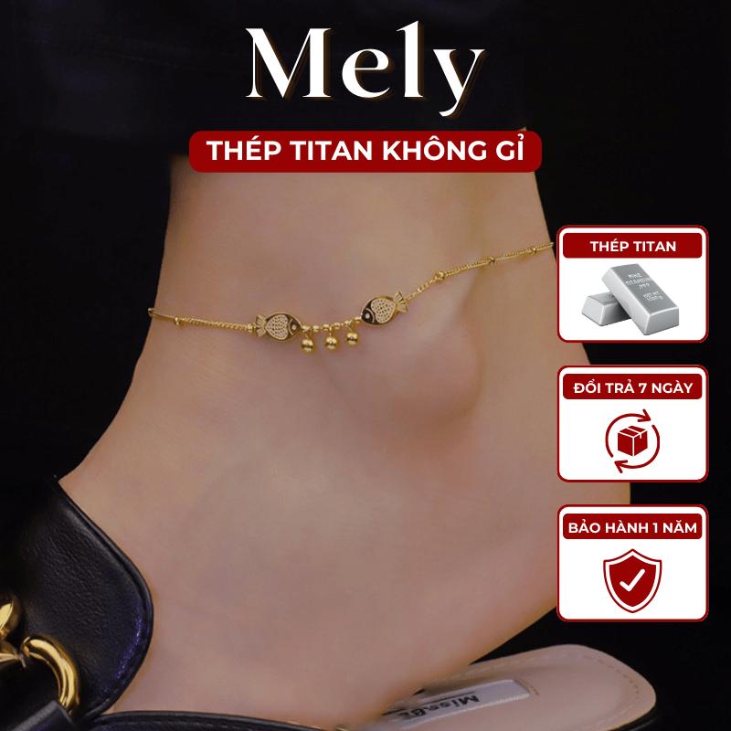 KHÔNG ĐEN GỈ Lắc chân nữ thép titan cao cấp