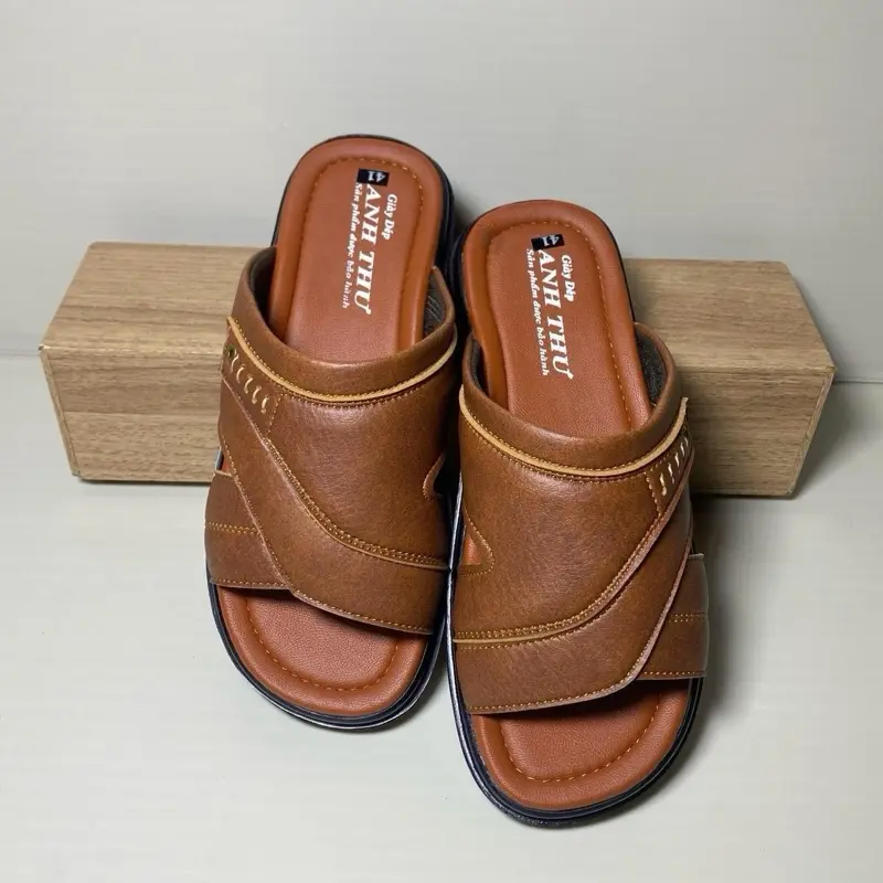 Dép nam quai ngang đế PU chống trơn trượt hiệu BOSS cao 4cm phù hợp mọi lứa tuổi, 3 màu(bò,nâu,đen), mã B1