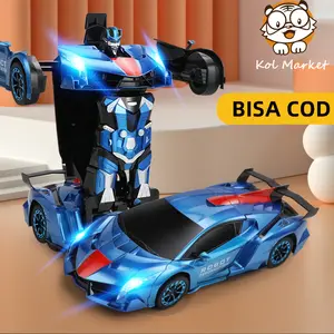 2 in 1 Listrik RC Mobil Transformasi Robot Anak Laki-laki Mainan Luar Ruangan Remote Control Olahraga Deformasi Mobil Robot Model Mainan