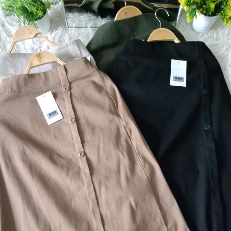 Rok span wanita cantik Rok wanita premium Bawahan rok katun Pinggang belakang karet 3