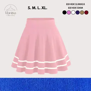 Rok Pendek Korea Rok Mini Rok Tennis Gym Dancer Zumba Jogging Rok Mini Skirt Wanita Dewasa Tebal Sport midi