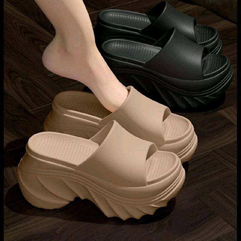 Dép nữ cao su eva đế cao 7,5cm êm nhẹ thiết kế công thái học,Dép bánh mì đế xuồng mẫu mới MS372