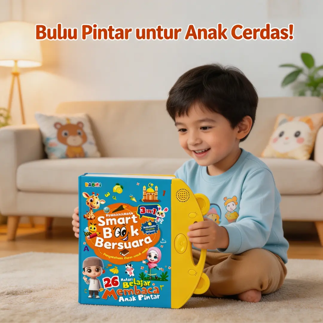 Buku Edukasi Ramah Lingkungan Elektronik Bersuara Smart Audio 3 Bahasa: Indonesia, Inggris, Mandarin. Mainan Belajar Membaca, Mengenal Alam, Hewan, Tumbuhan. Cocok Untuk Paud, Tk, Usia 3-6 Tahun. 26 Tema: Abjad, Angka, Hewan Liar Dan Ternak, Warna Alami