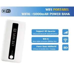 【Produk Baru 2025】MiFi 4G WiFi Portable + Power Bank 8000 mAh Baterai WiFi Broadband Seluler portabel Pocket WiFi