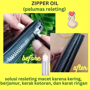 Minyak Pelumas Resleting Zipper Oil untuk Resleting Tas Dompet Jaket yang Macet Karena Jamur Kotoran Karat Ringan