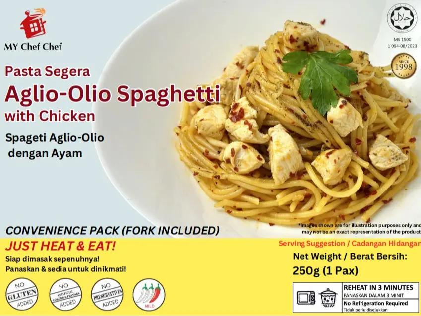Instant Aglio-Olio Spaghetti with Chicken