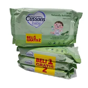 (PAKET 2 BENDEL TOTAL 6 BUNGKUS) CUSSONS BABY Tissue Basah Bayi Cucumber Extract 3x45s