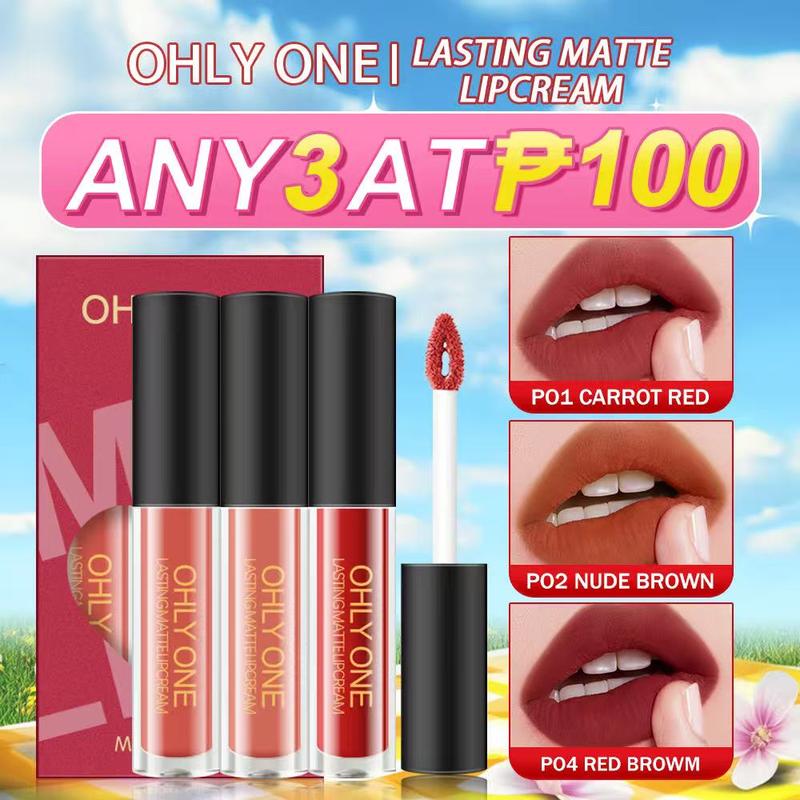 OHLY ONE 3 PCS Matte Lip Tint Set - Long Wearing Waterproof Lipstick ...