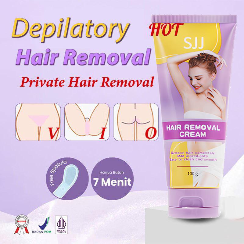 Perontok Bulu Permanen Penghilang Bulu Ketiak SJJ Hair Removal Cream 100ML Cepat & Tidak Rasa Sakit Wax Waxing 3