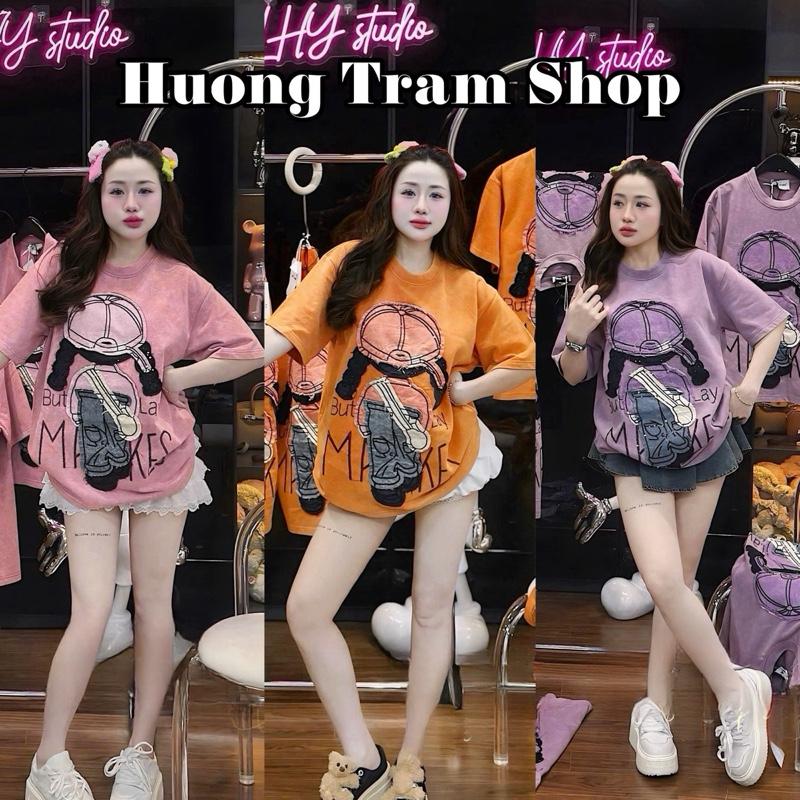 ÁO THÊU BÉ MANG TÚI KIM SA - Áo Thun Freesize (42-70kg) , chất cotton 4 chiều mềm mịn , Form dáng rộng dấu quần , Áo thun nữ form rộng , Hương Trầm Shop