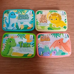 tempat makan biggy moon/ kotak bekal sekat 2 krakter dinosaurus 600ml