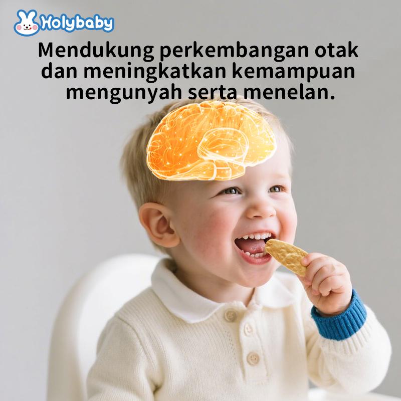 Holybaby Baby Teething Rice Cracker BergiziLezat Tidak Digoreng Sehat Tekstur Renyah Camilan Bayi Siap Makan 6 Bulan+ Halal Kaya Kalsium Zat Besi Zinc