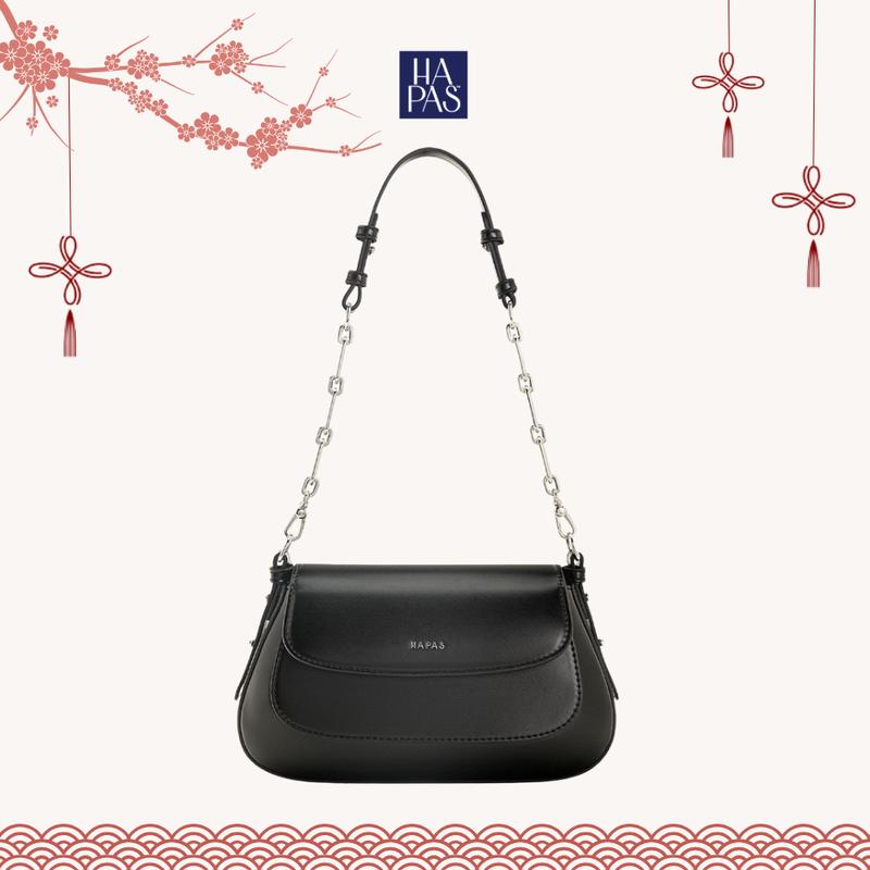  Túi Xách Nữ HAPAS Hobo Nắp Gập Chain Handle Đeo Chéo Đeo Vai Sang Trọng Chính Hãng Size 23 - TDV24037 Bag Lady 