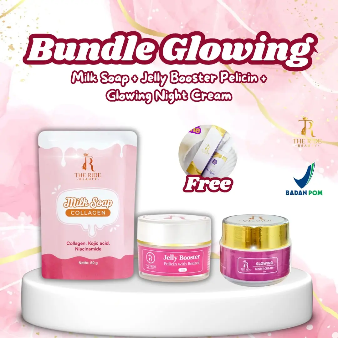 ( SPESIAL LAUCHING ) Milk Soap + Jelly Boster Pelicin + Glowing Night Cream The Ride Beauty Paket Lengkap