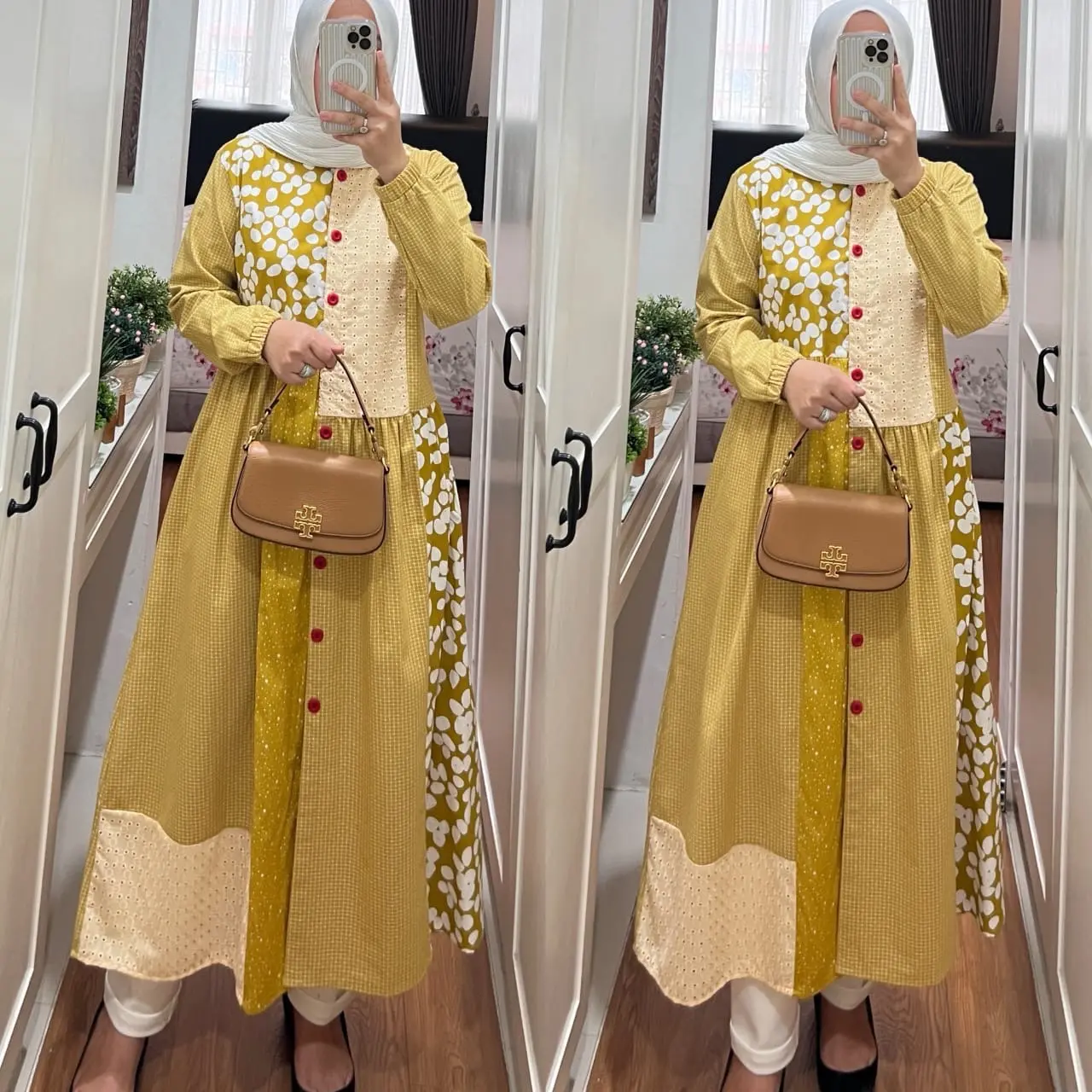 SEO Midi semut by syaina terbaru dan kekinian Katun Polos Navy Bordir Dress Linen Wanita Dewasa Casual
