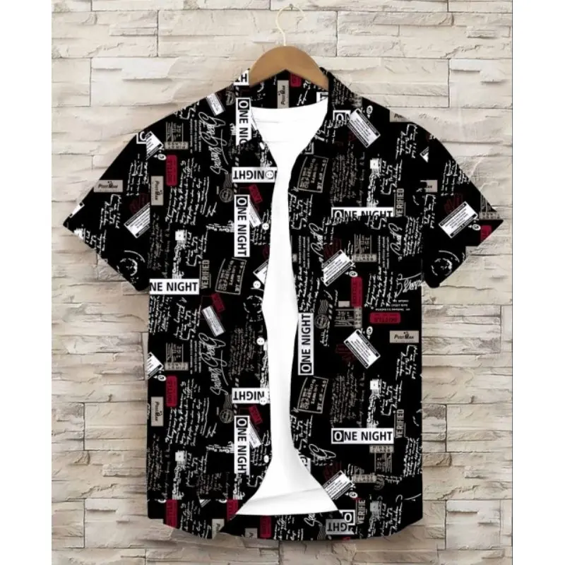 kemeja motif pria terbaru rumus hitam putih fashion kekinian Dewasa Distro Katun Panjang 6