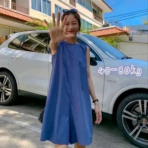 jamsuit celana korean style casual look katun linen rami Baju Pendek