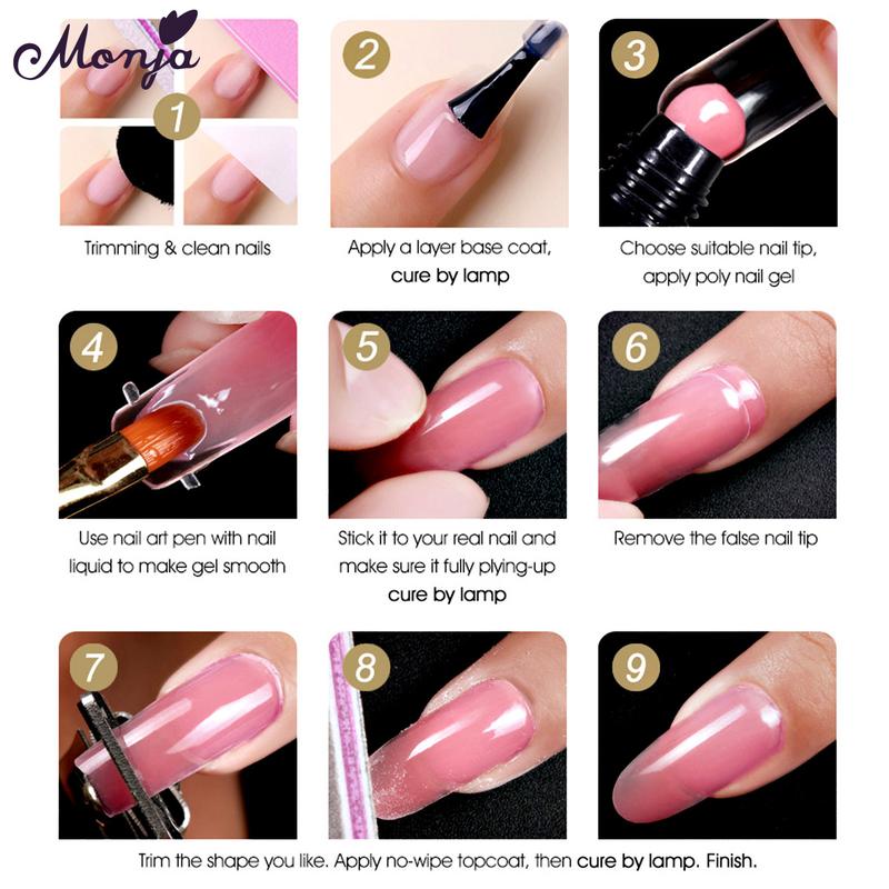Bộ Gel Xây Dựng UV Nghệ Thuật Làm Móng, Monja, 5 Cái / Bộ, Làm Móng Nối Nhanh, Cọ Nối Ngón Tay Chất Lỏng Synovial, Hình Tượng Đầu Móng Tay Kiểu Pháp, Bộ Dụng Cụ Làm Móng Nghệ Thuật Tự Làm 2