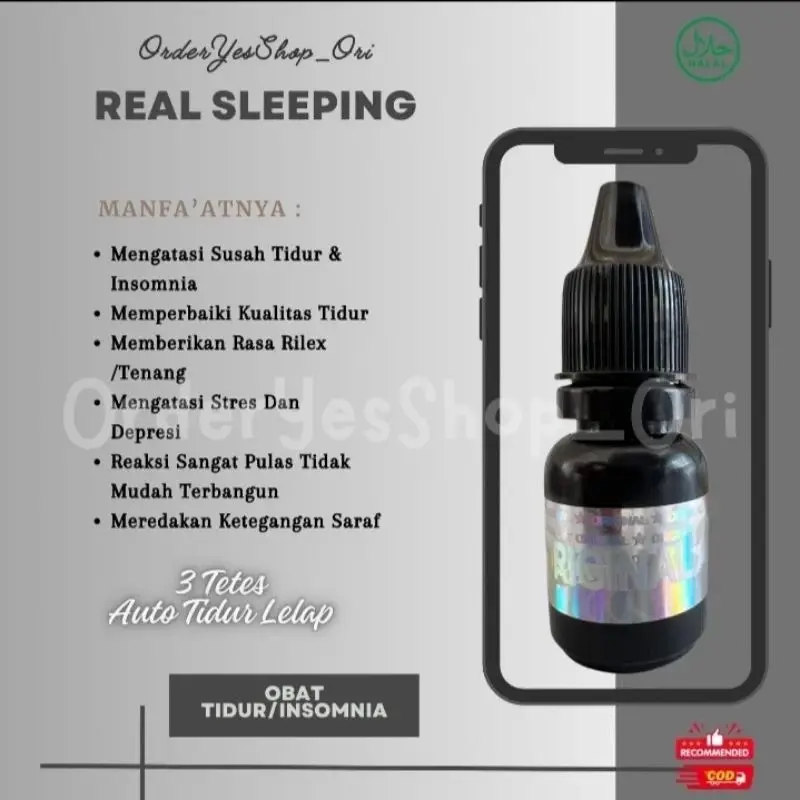 REAL SLEEP Suplemen tetes atasi insomnia, susah tidur, kecemasan dan pegal | BPOM 1