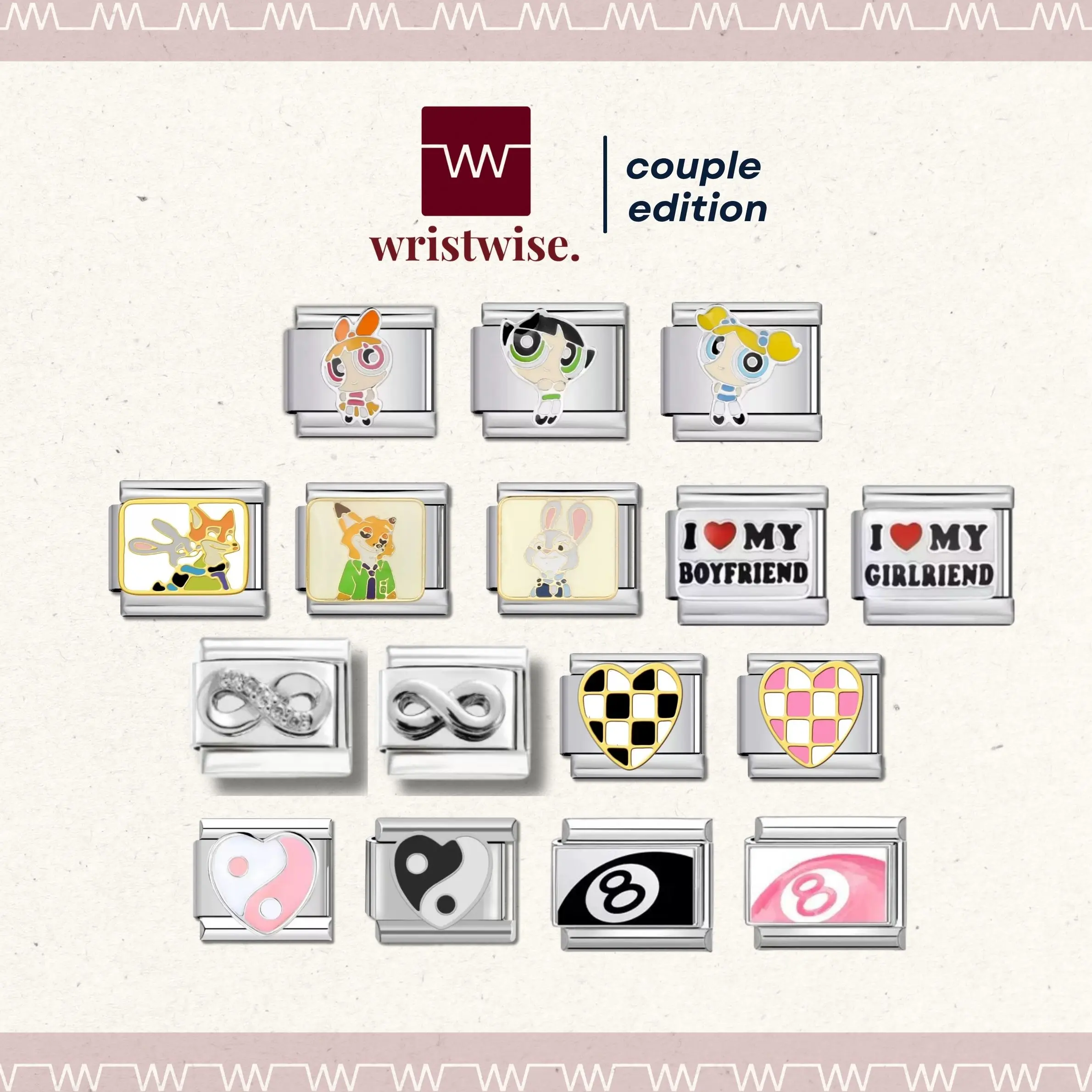 WRISTWISE - ITALIAN CHARM BRACELET COUPLE EDITION