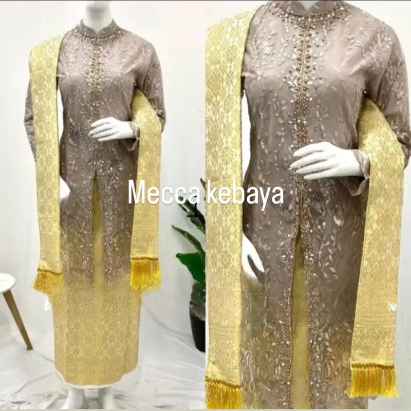 set kebaya tille payet aminah / kebaya busui / kebaya wisuda / kebaya modern / setelan tunik selendang / tunik lamaran / tunik hajatan Lilit Bawahan Dress kebaya  busui 3