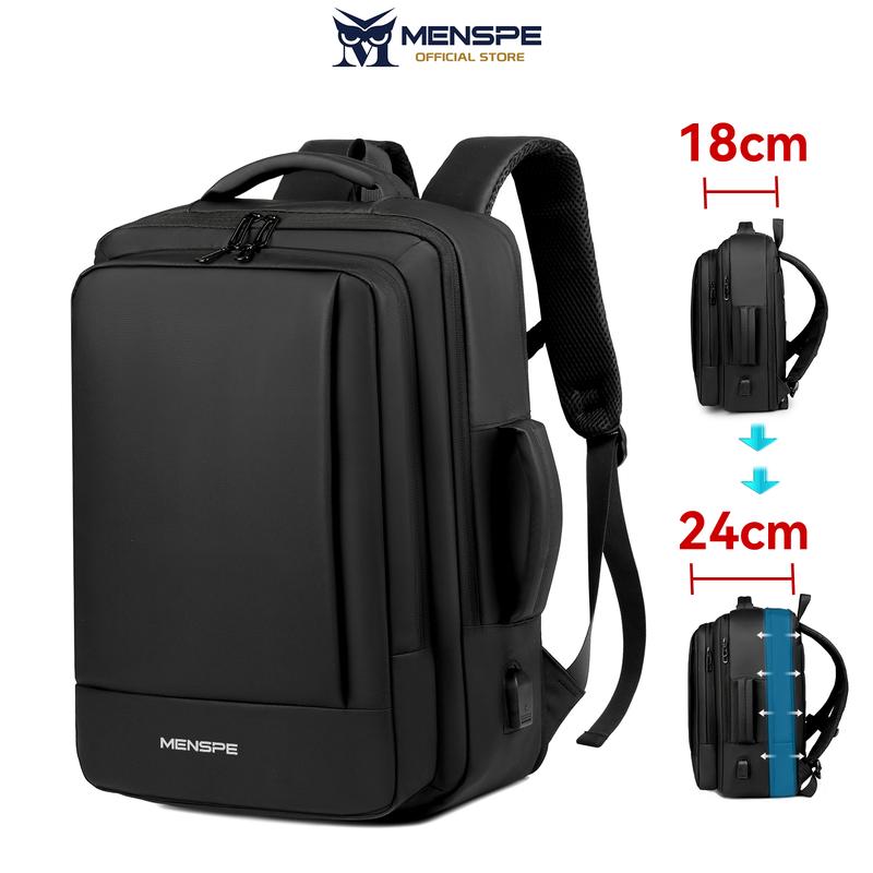 MENSPE Ba lô nam thời trang, ba lô laptop công sở, có thể mở rộng dung tích lớn, ba lô du lịch cho nam, phù hợp với laptop 15,6 inch, chống trộm, đa chức năng