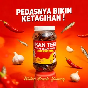 Bundling isi 200 gr ikan teri pedas manis dan sedap