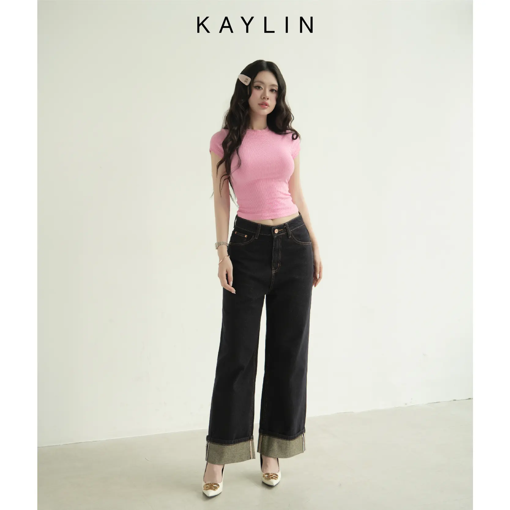 Áo thun nữ KAYLIN form Baby Tee chất vải thun gân co giãn phong cách - N2469 Women Top | BigBuy360 - bigbuy360.vn