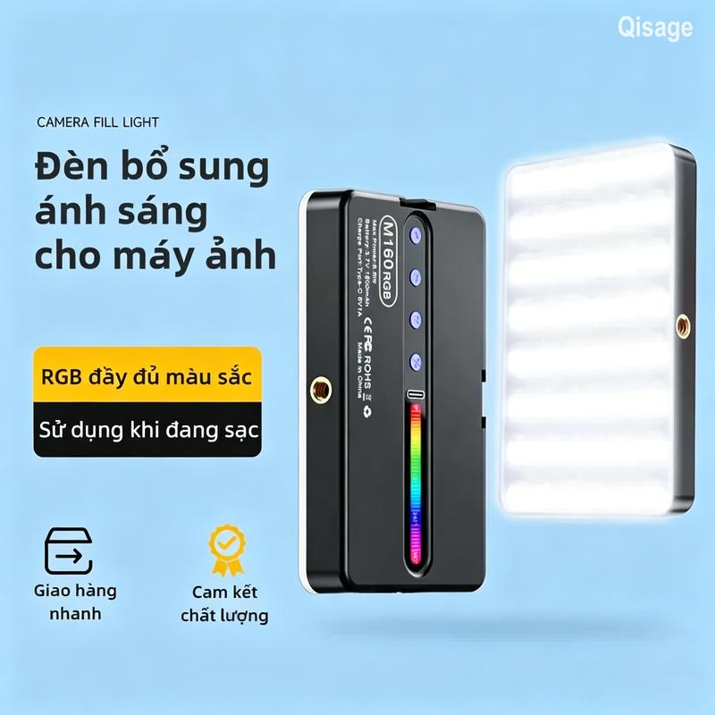 Đèn LED mini di động bổ trợ ánh sáng, 3 chế độ ánh sáng + đèn RGB, nhiệt độ màu…