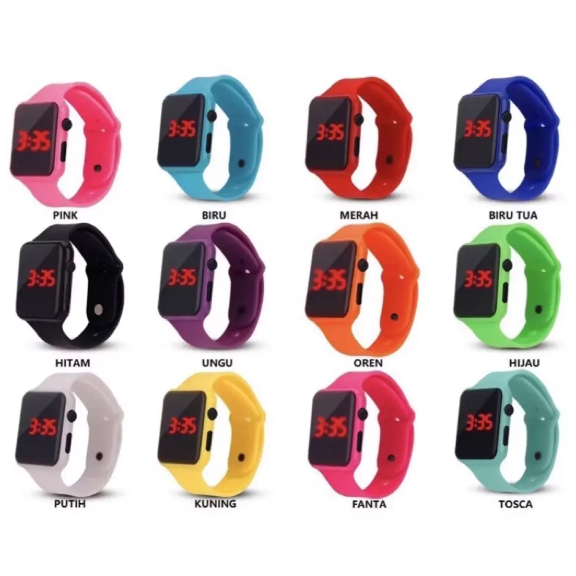PROMO TERMURAH JAM TANGAN LED WANITA PRIA RUBBER PREMIUM / JAM TANGAN UNISEX / JAM TANGAN REMAJA & ANAK TRENDY Quartz