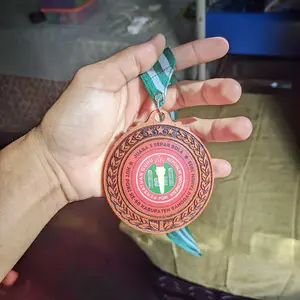 Medali Resin Tebal Motif Bulat Sticker Custom Plus Tali Murah | Lomba | Wisuda | Kejuaraan Olahraga