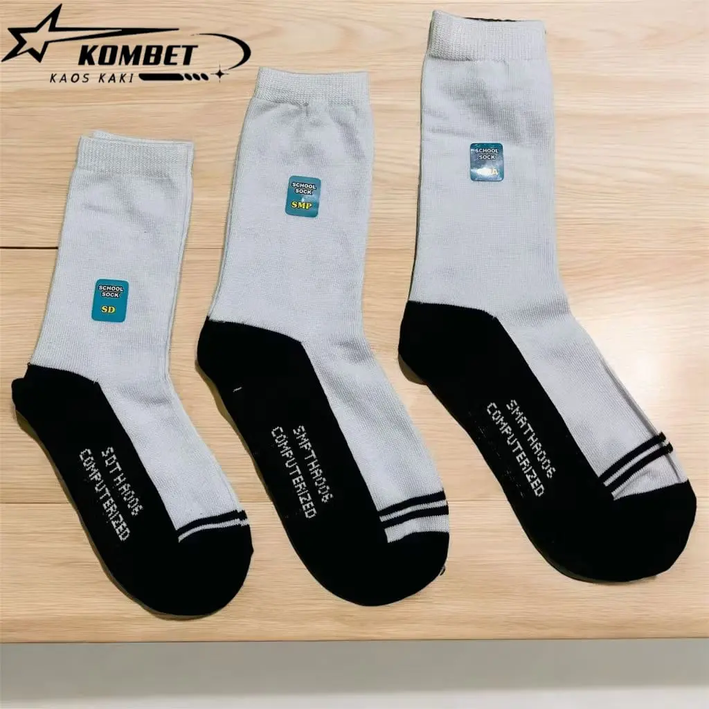 (3 Pasang) Kaos Kaki Hitam - Putih Sekolah Anak SD SMP SMA Nyaman Di Pakai Untuk Sekolah