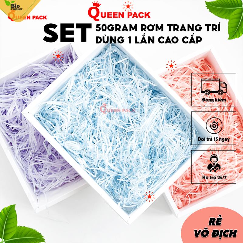 SET 50g Rơm, Giấy Trang Trí Hộp Quà, Giấy Vụn Lót Hộp Quà Tặng