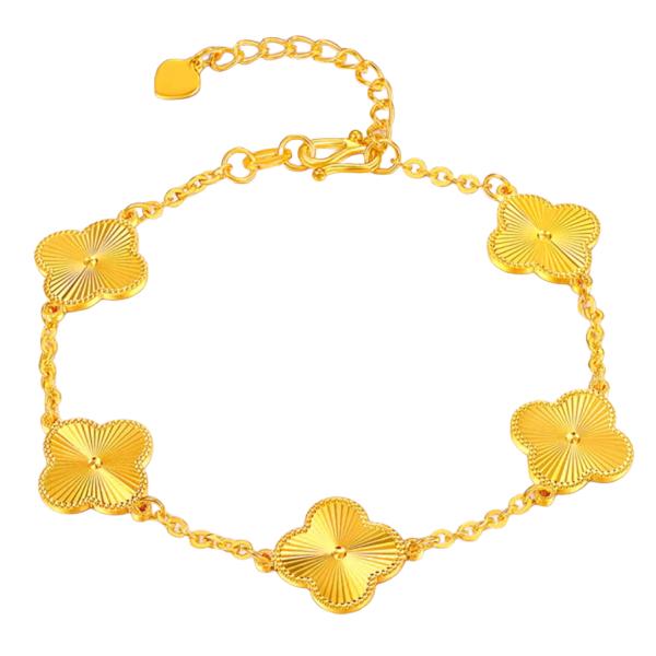 Product Introduction of 【Chow Tai Seng】Au999 Pure Gold 24K Clover Shining 5G Jewelry Set 10