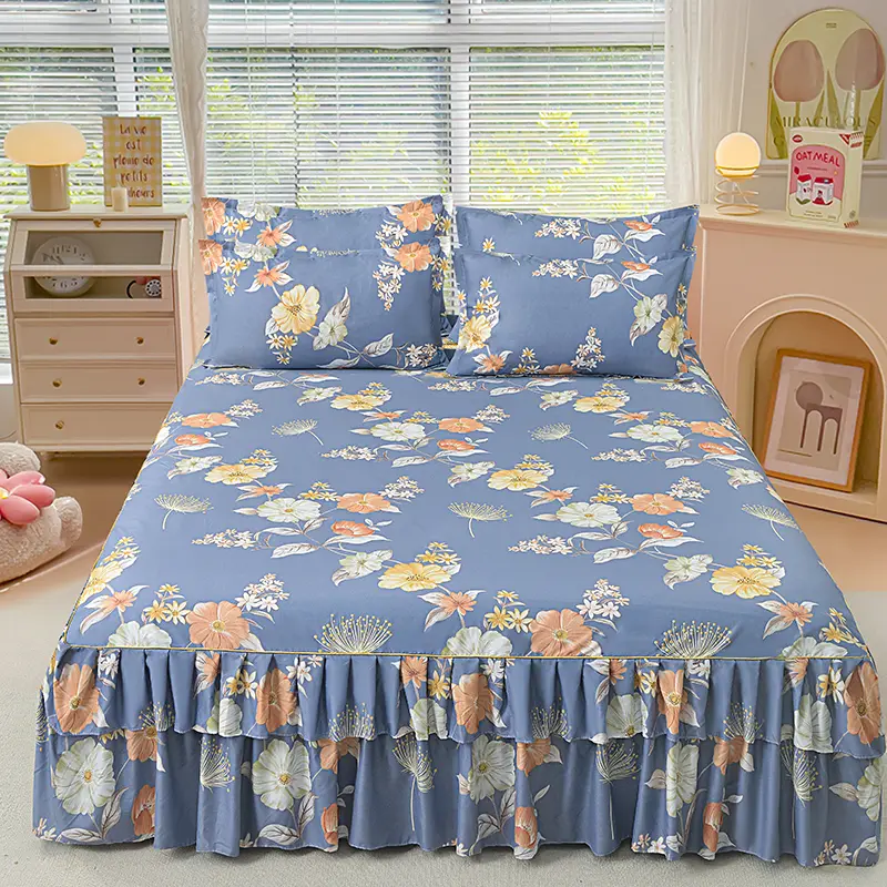New goods！Bed skirt sheet 950TC 7 inches Super King Size Fitted Cadar Tilam Bed sheet Bedspread 5 inches Queen 3in1 Bedsheet  Bed skirt 3in1 mattress cover 40cm wraps height sheets