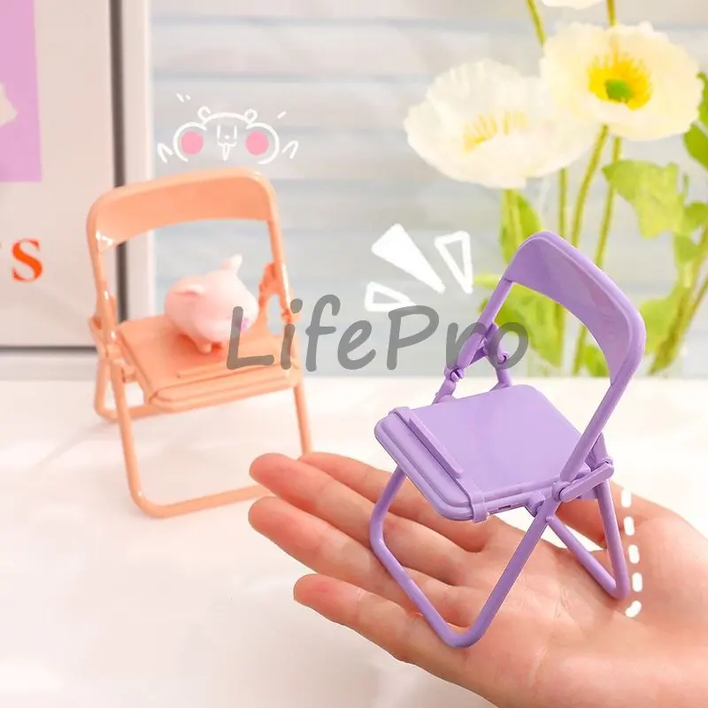 Universal Dudukan Penyangga Handphone Model Bangku Mini / Chair Folding Mobile Phone Macaron /Stand Holder Hp Model Kursi Lipat 2