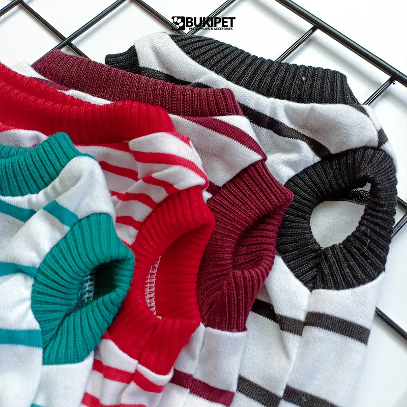 baju kucing lucu gemoy murah aksesoris hewan peliharaan - TANK.W.STRIPE 4