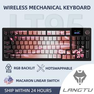 LANGTU Tri-Mode LT95 Mechanical Keyboard Gasket 8000Mah RGB Customized Screen Knob wireless Keyboard