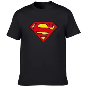 Kaos Pria Logo Superman Kaos Kasual Katun Leher Bulat Kaos Komik Lengan Pendek Atasan Kaos Olahraga Cetak Trend 2025 Kaos polos plrykpvnze