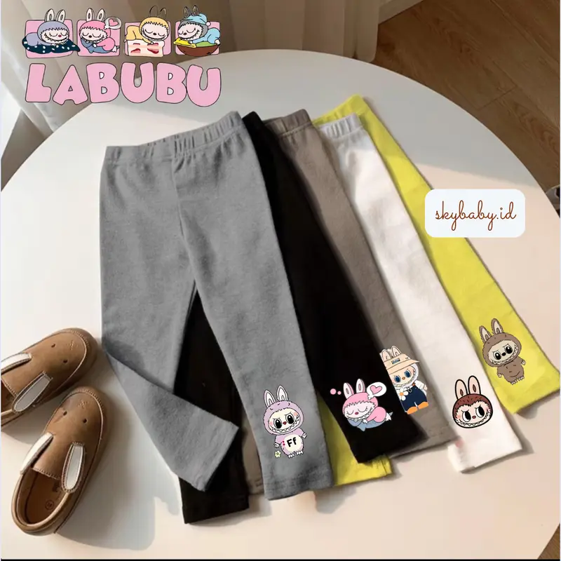 (PAKET 5 PCS) Legging Anak Labubu Series Usia 0-10 Tahun Bahan Adem Soft Quality - Cantik dan Fashion 1